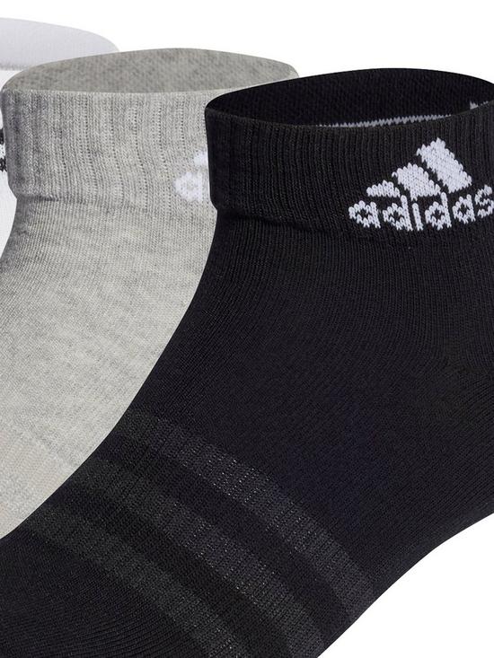 back image of adidas-3-pack-ankle-socks-greywhite