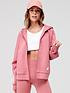  image of adidas-sportswear-womens-sportswear-future-icons-3-stripe-full-zip-hoodie-pink