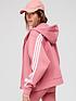  image of adidas-sportswear-womens-sportswear-future-icons-3-stripe-full-zip-hoodie-pink