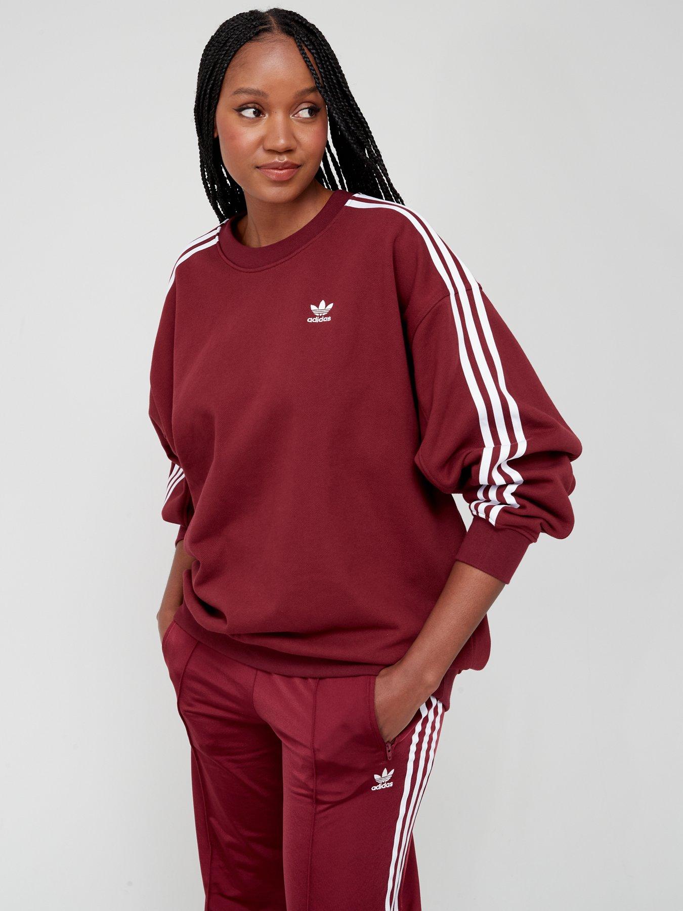 Adidas red sweatshirt womens sale