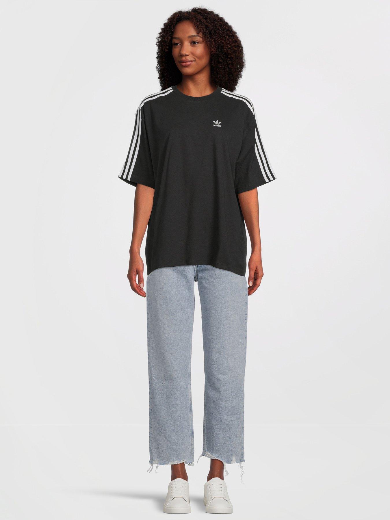 Women s Originals Oversized 3 Stripe Tee Black