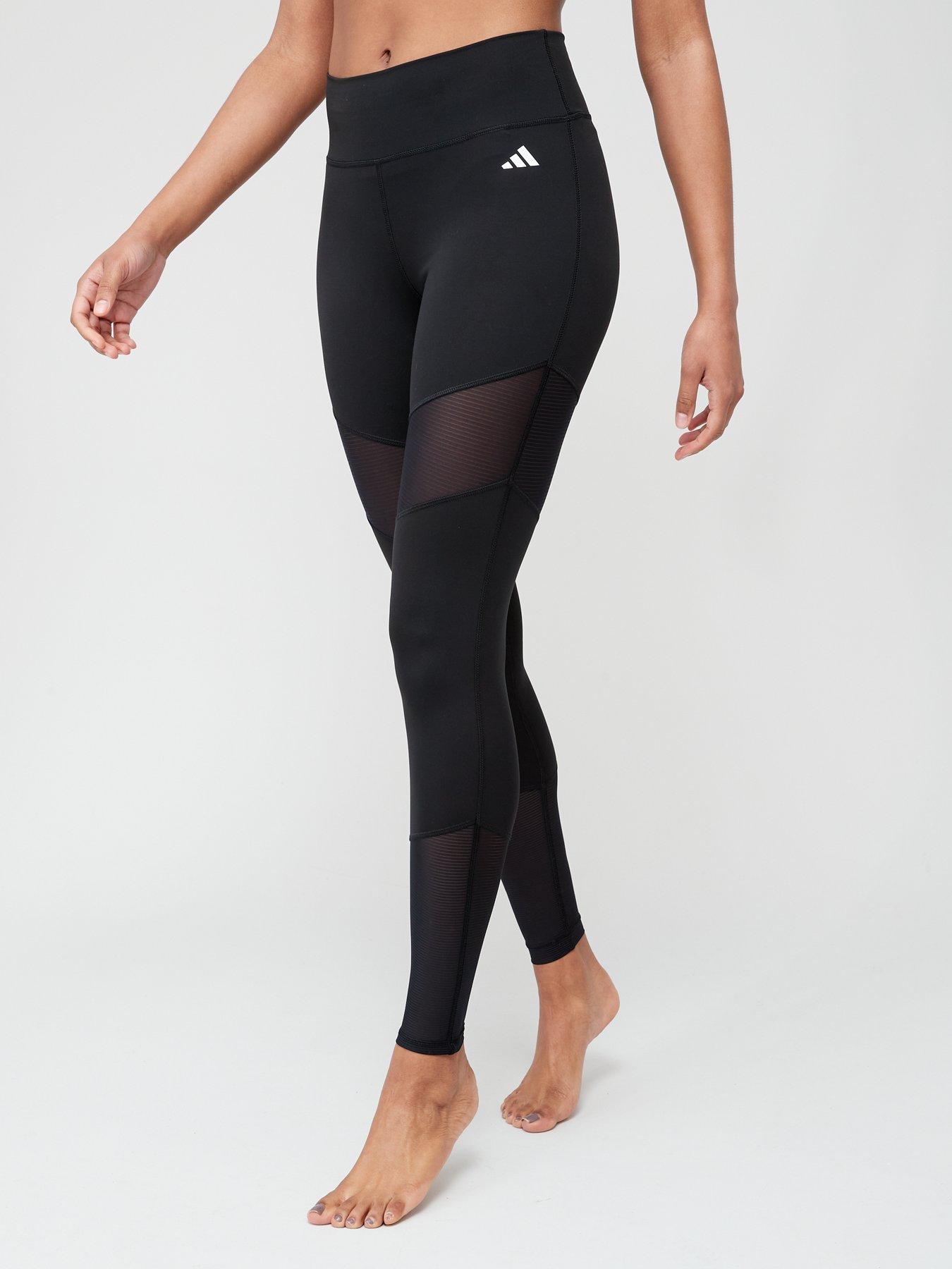 ADIDAS Womens Leggings UK 20-22 XL Black Polyester