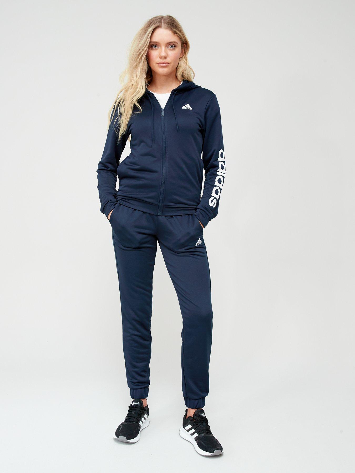 adidas Sportswear Womens Linear Tracksuit - Navy