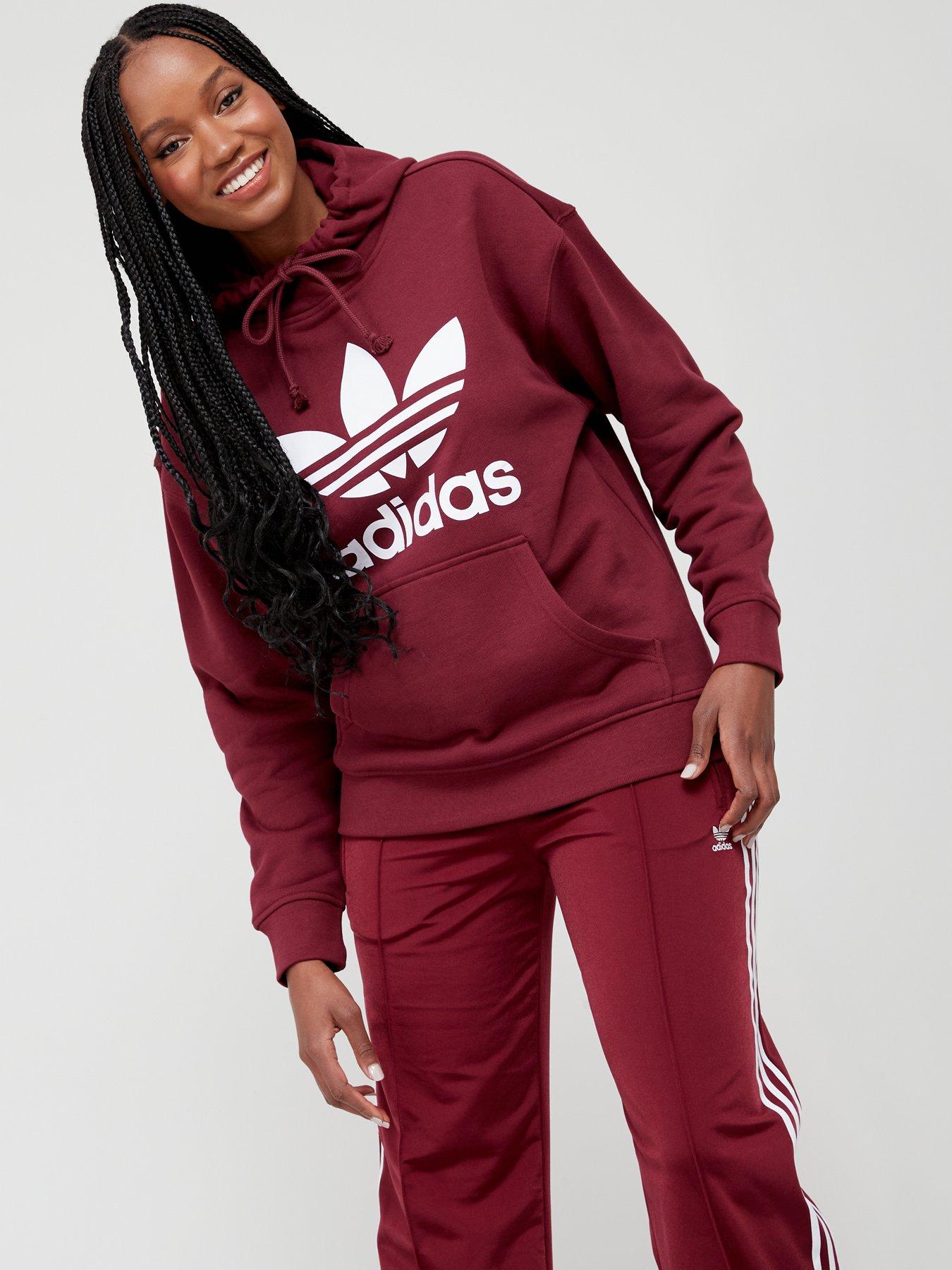 Burgundy store adidas hoodie