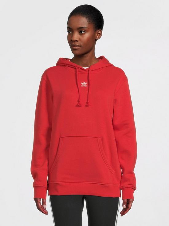 front image of adidas-originals-adicolor-hoodie-red