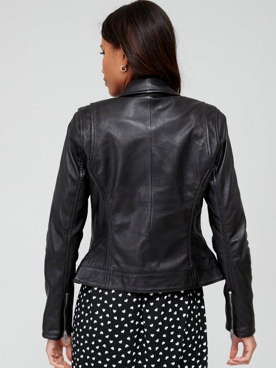 stillFront image of v-by-very-leather-biker-jacket-blacknbsp