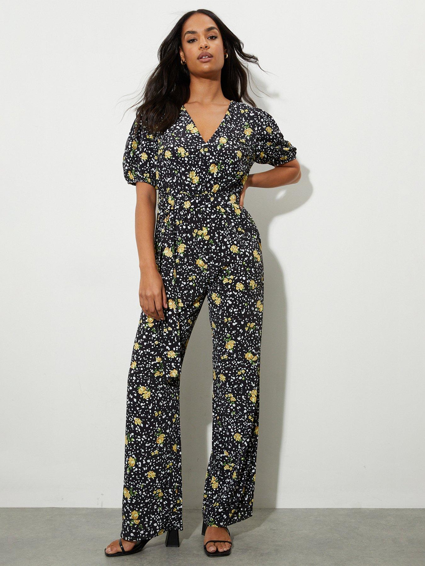 Ditsy Floral Jumpsuit Black