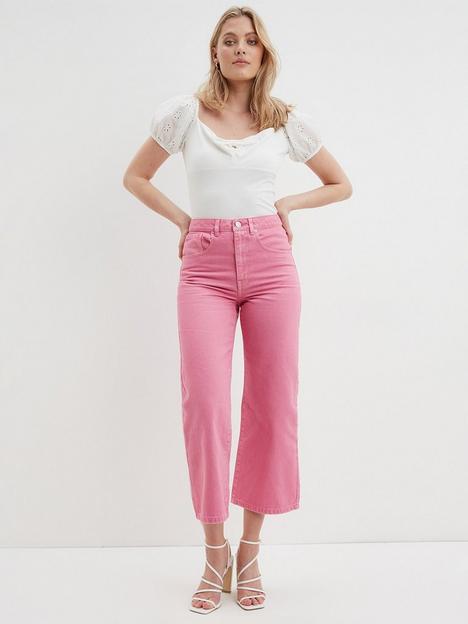 dorothy-perkins-cropped-wide-leg-jean-pink