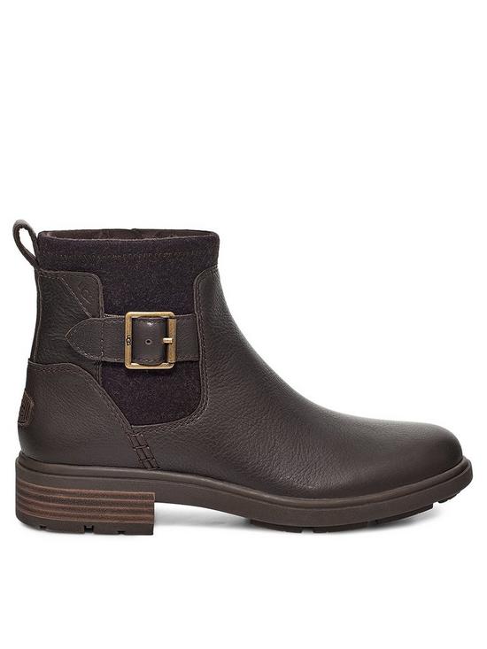 front image of ugg-harrison-moto-ankle-boots-brown