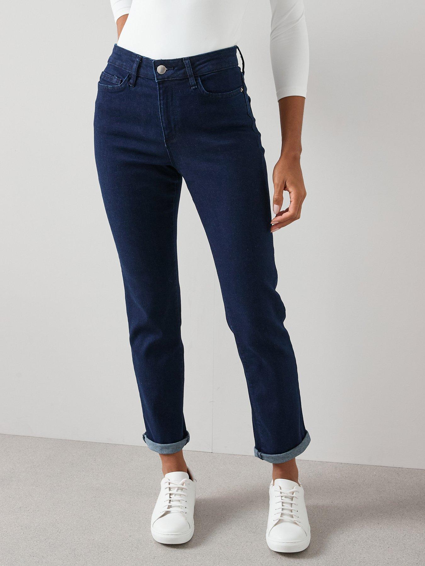 The Very Collection Straight Leg Jean With Stretch - Dark Wash