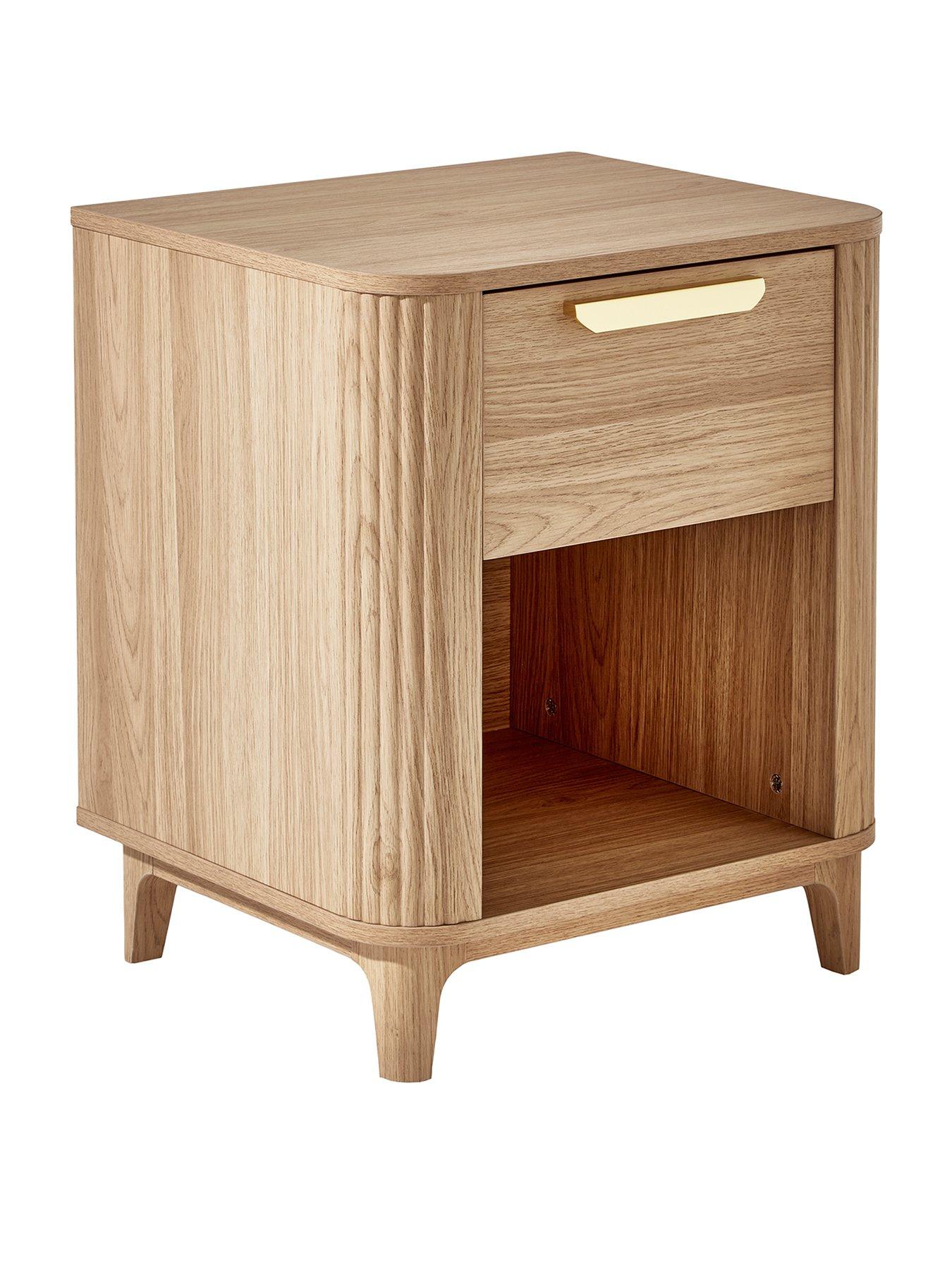  image of very-home-carina-1-drawer-bedside-chest-oak-fscreg-certified