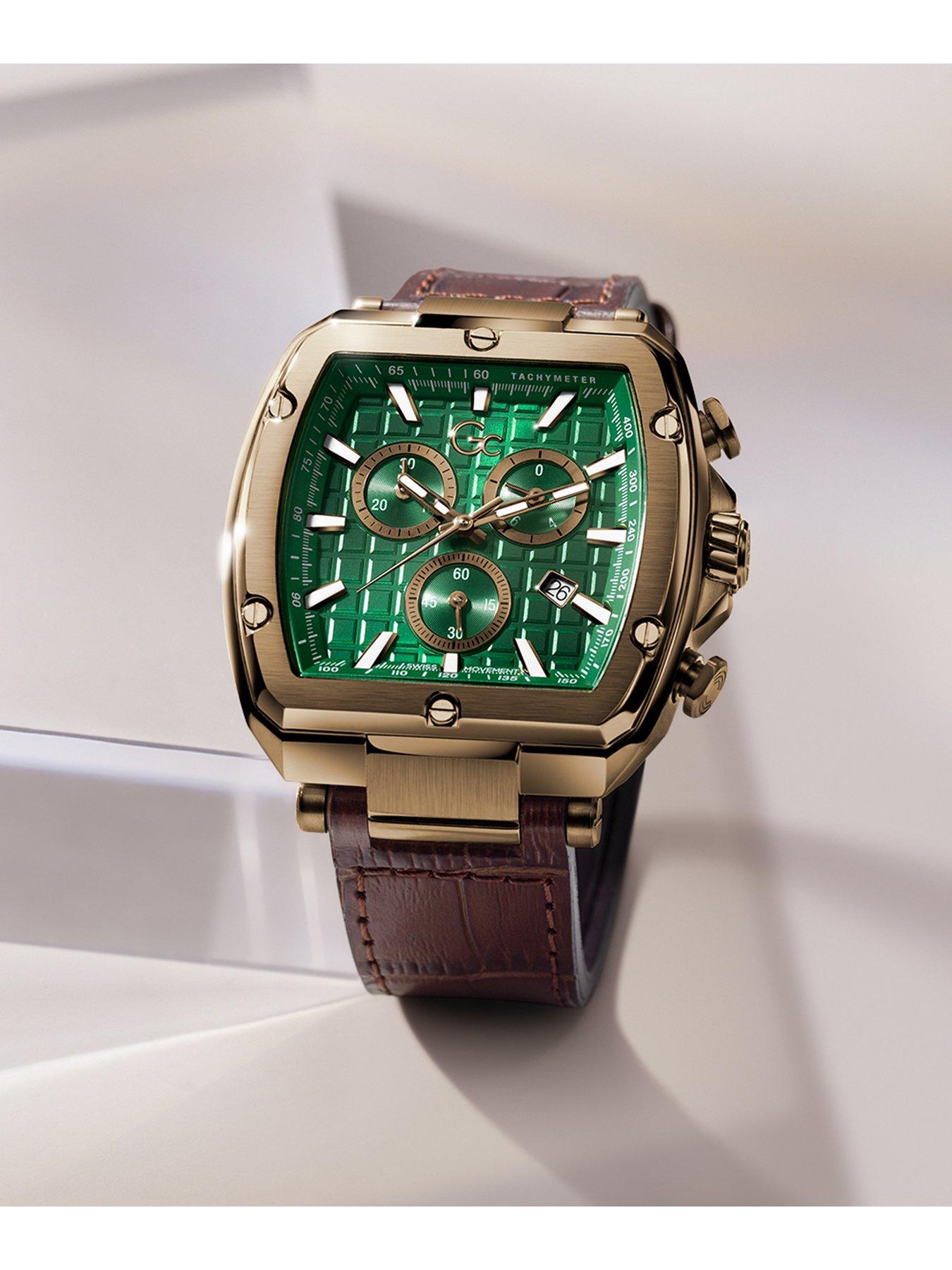  image of gc-spirit-tonneau-genuine-leather-mens-swiss-watch