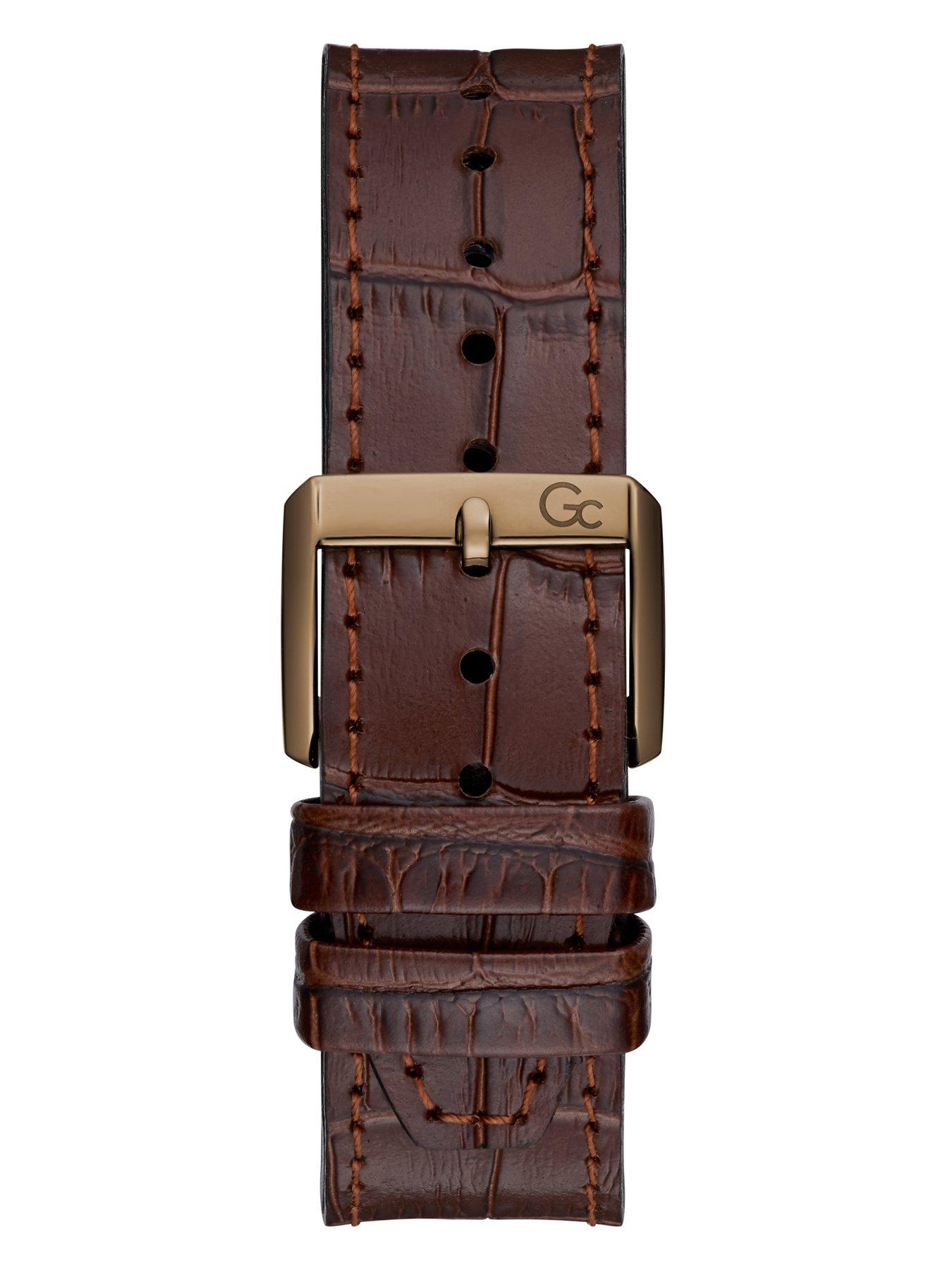  image of gc-spirit-tonneau-genuine-leather-mens-swiss-watch