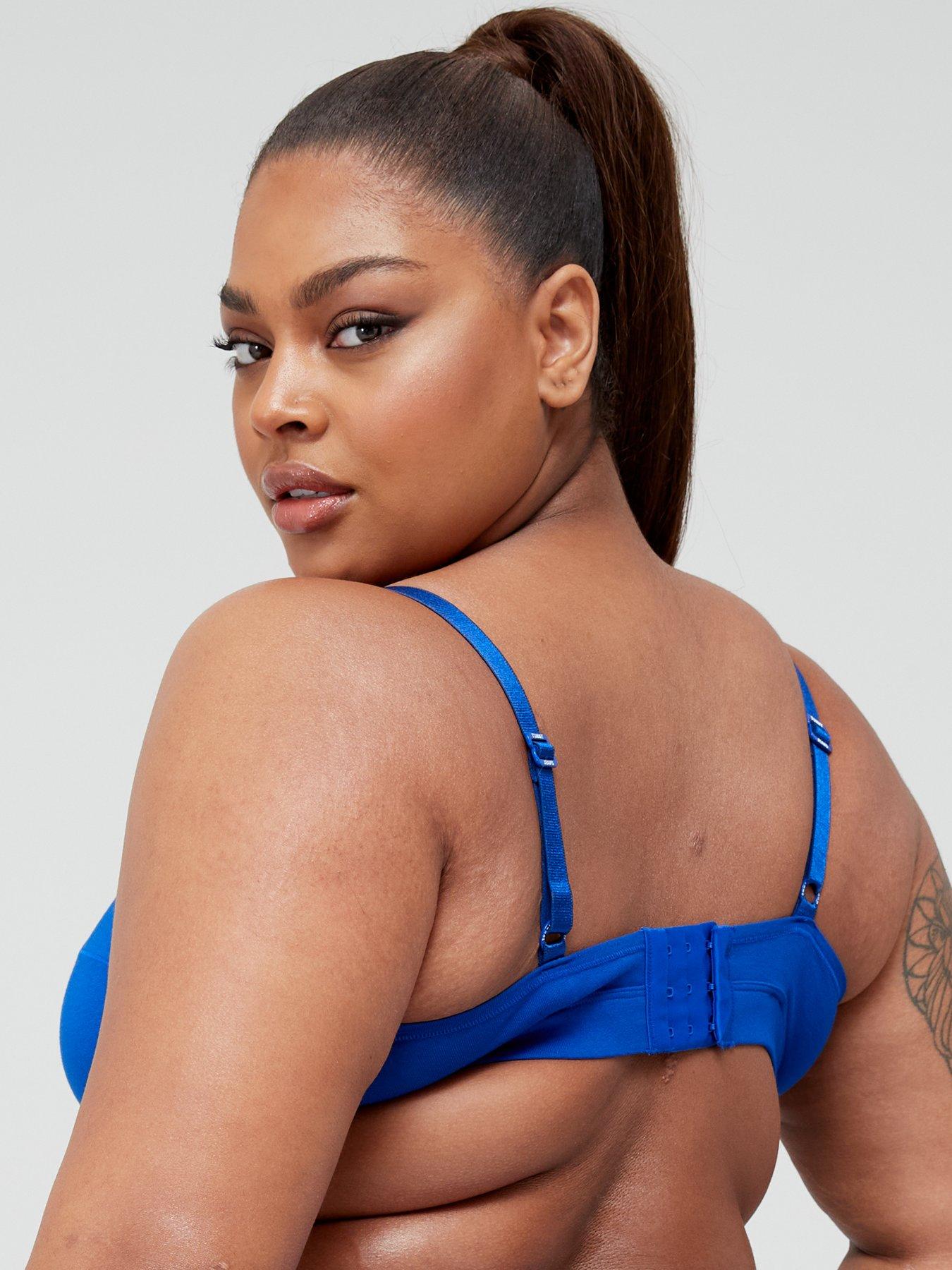 stillFront image of tommy-jeans-unlined-bralette-curve-blue