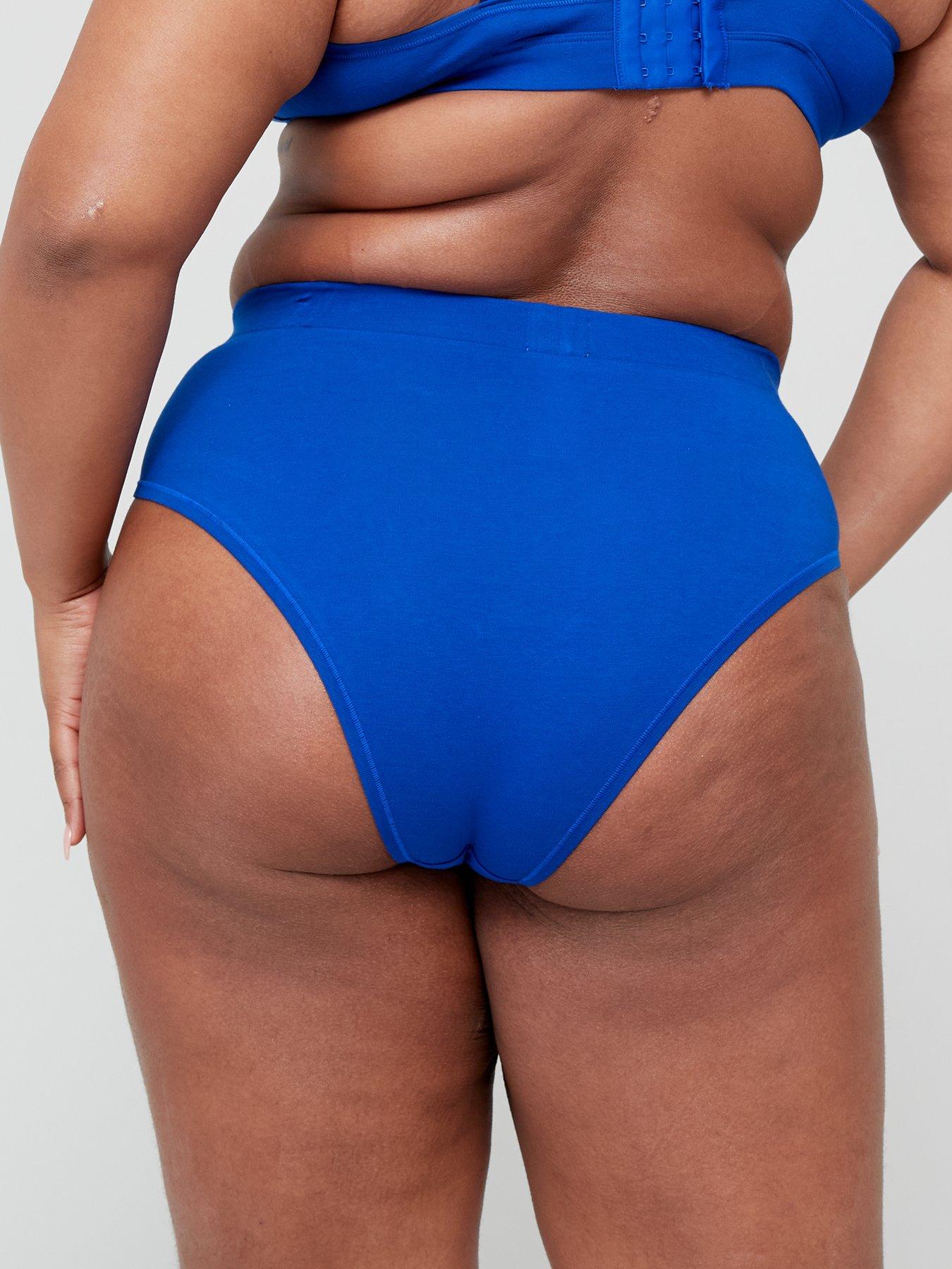  image of tommy-jeans-high-rise-tanga-brief-curve-blue