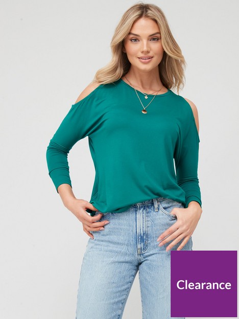 v-by-very-cut-out-cold-shoulder-long-sleeve-top-forest-green