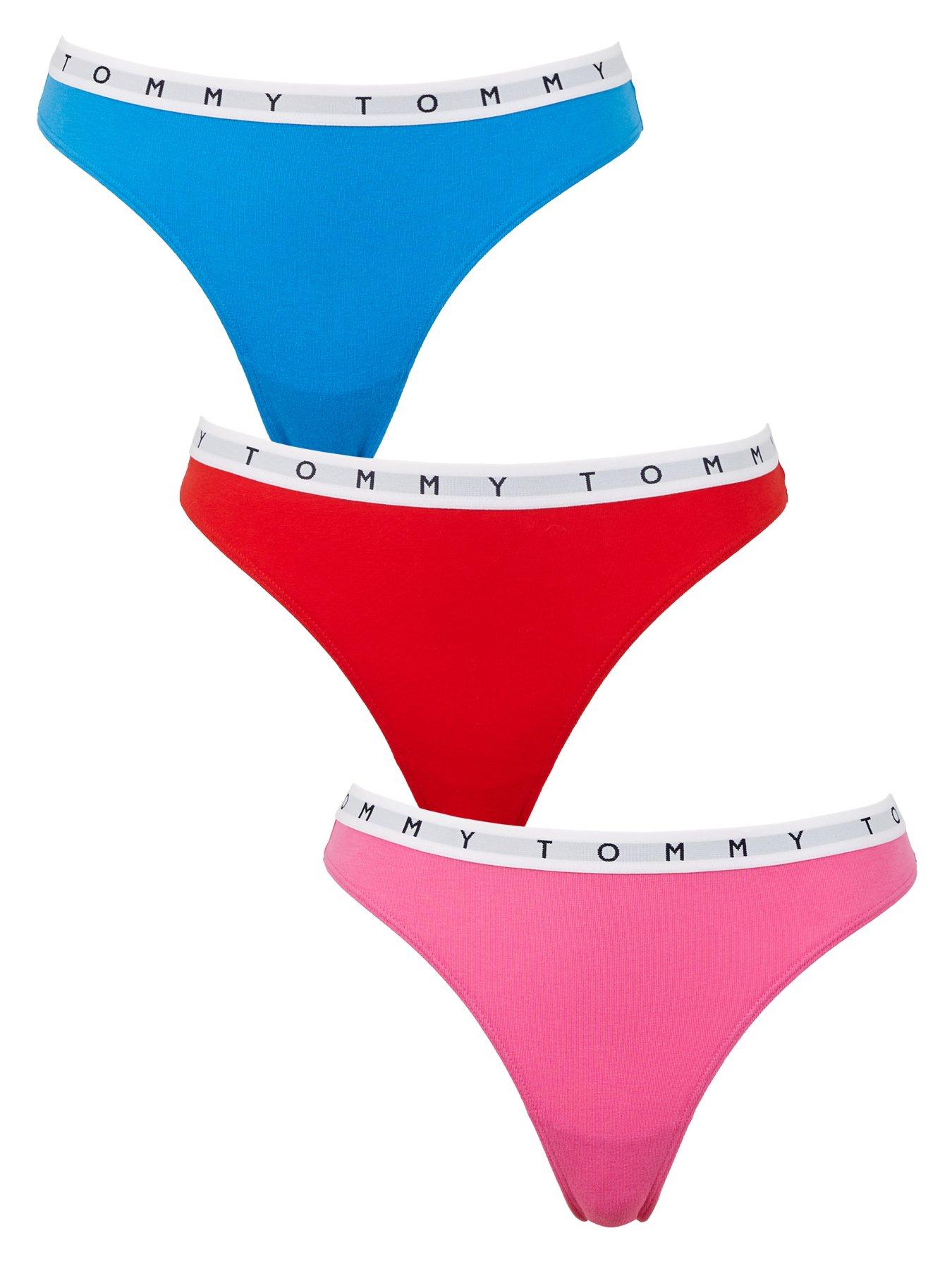 front image of tommy-hilfiger-3-pack-thong-multi