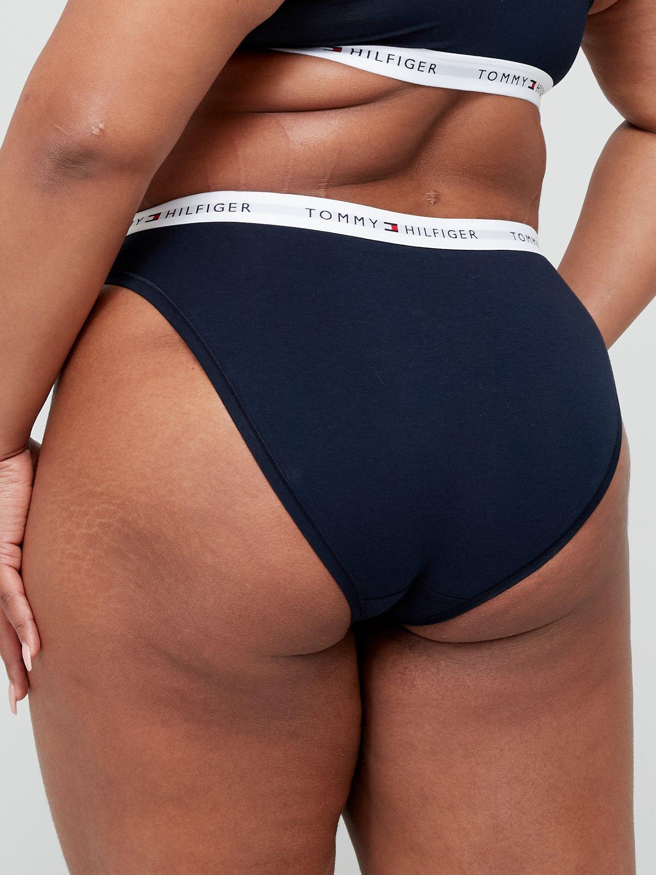  image of tommy-hilfiger-plus-size-logo-waistband-brief-navy
