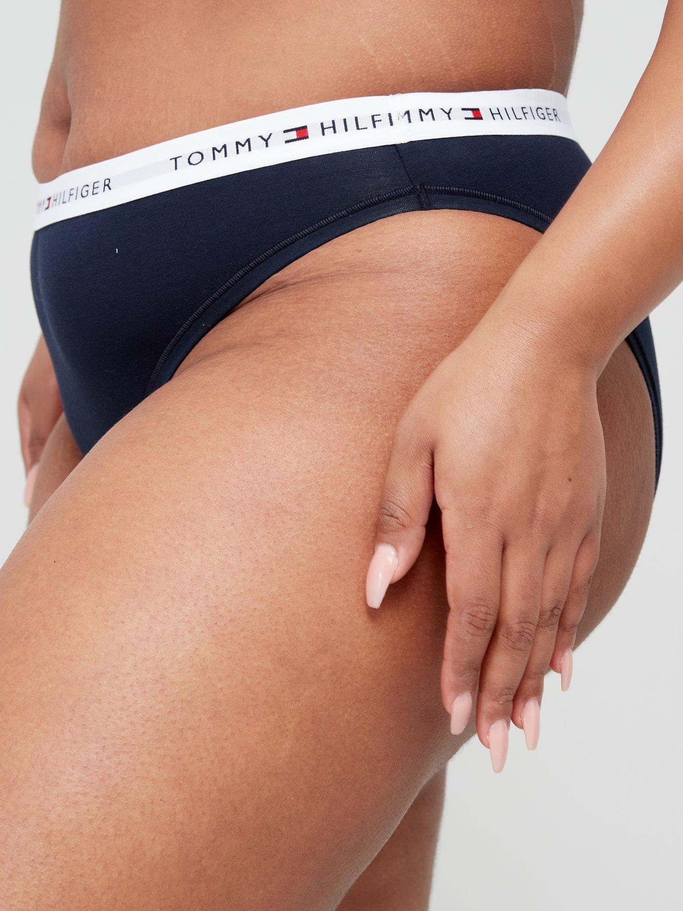  image of tommy-hilfiger-plus-size-logo-waistband-brief-navy