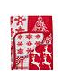  image of cascade-home-winter-christmas-patchwork-throw-in-red