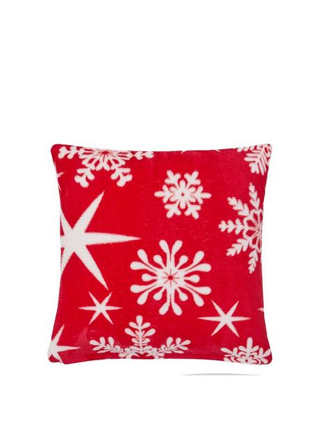 cascade-home-christmas-snow-flake-cushion-in-red