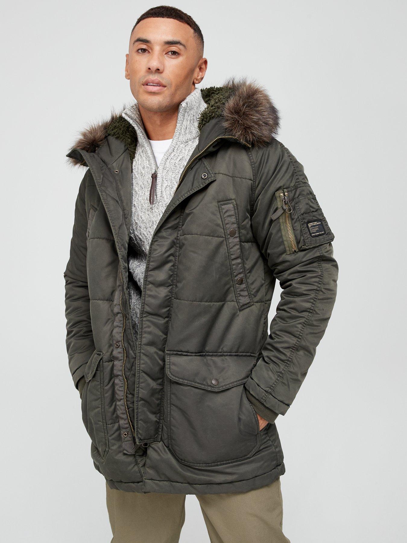 superdry grey and green jacket