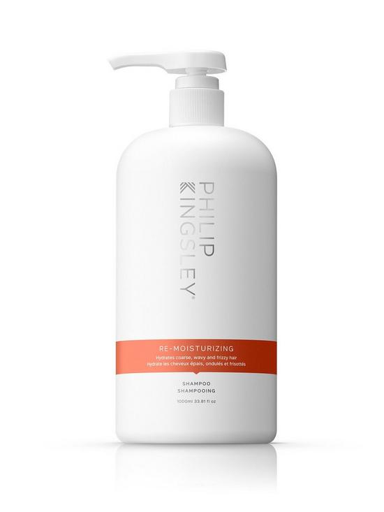 front image of philip-kingsley-re-moisturizing-smoothing-shampoo-1000ml