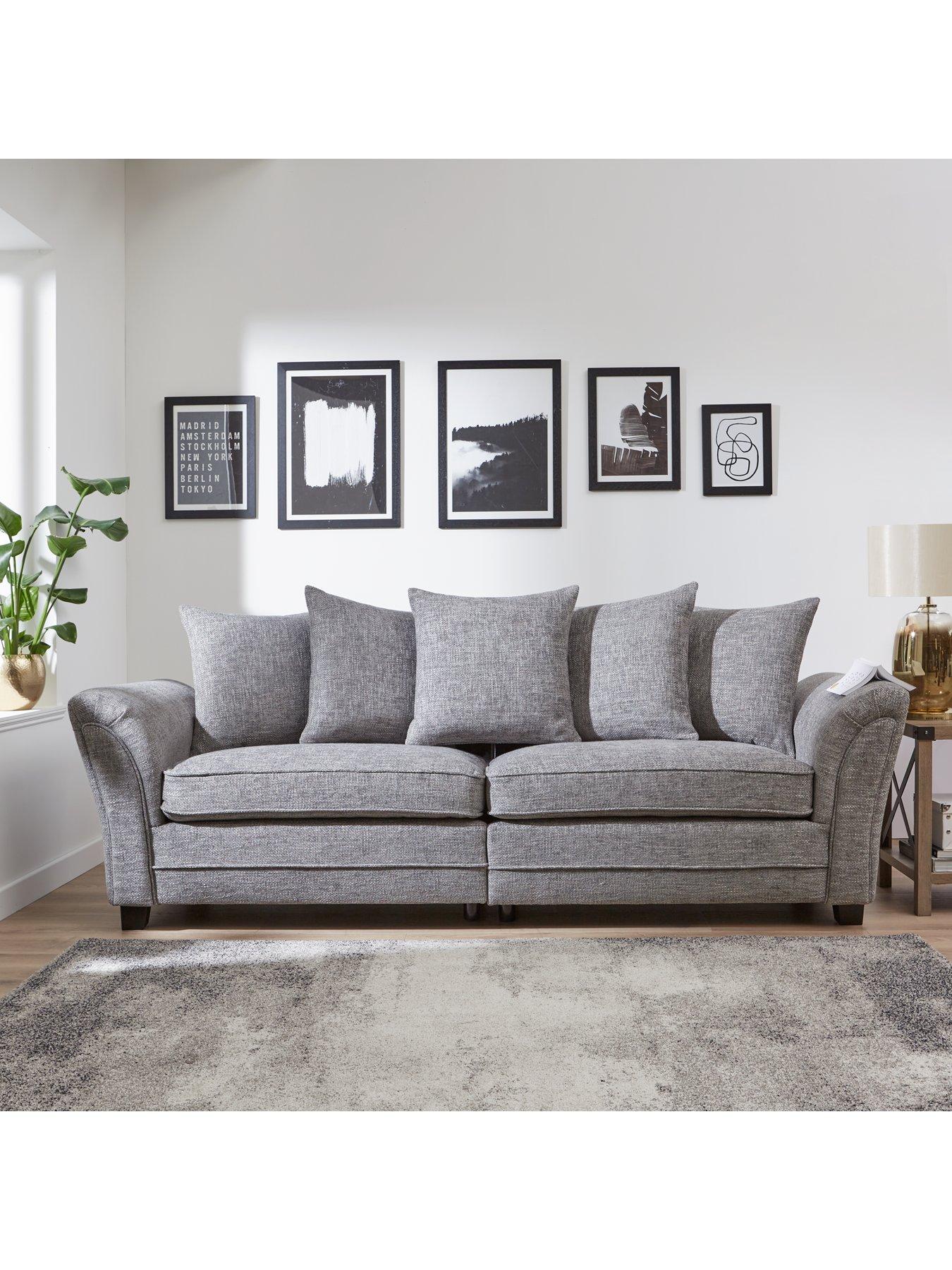 Dury Chunky Weave 4 Seater Scatterback Sofa | littlewoods.com