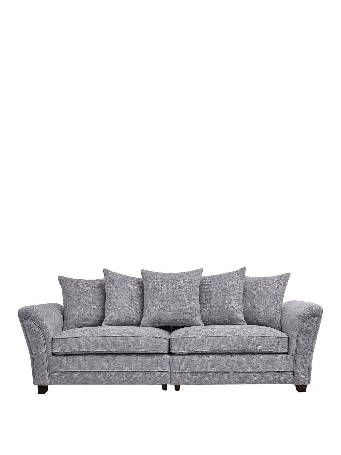 Image 2 of 6 of The Very Collection Dury Chunky Weave 4 Seater Scatterback Sofa - Grey - FSC&reg; Certified