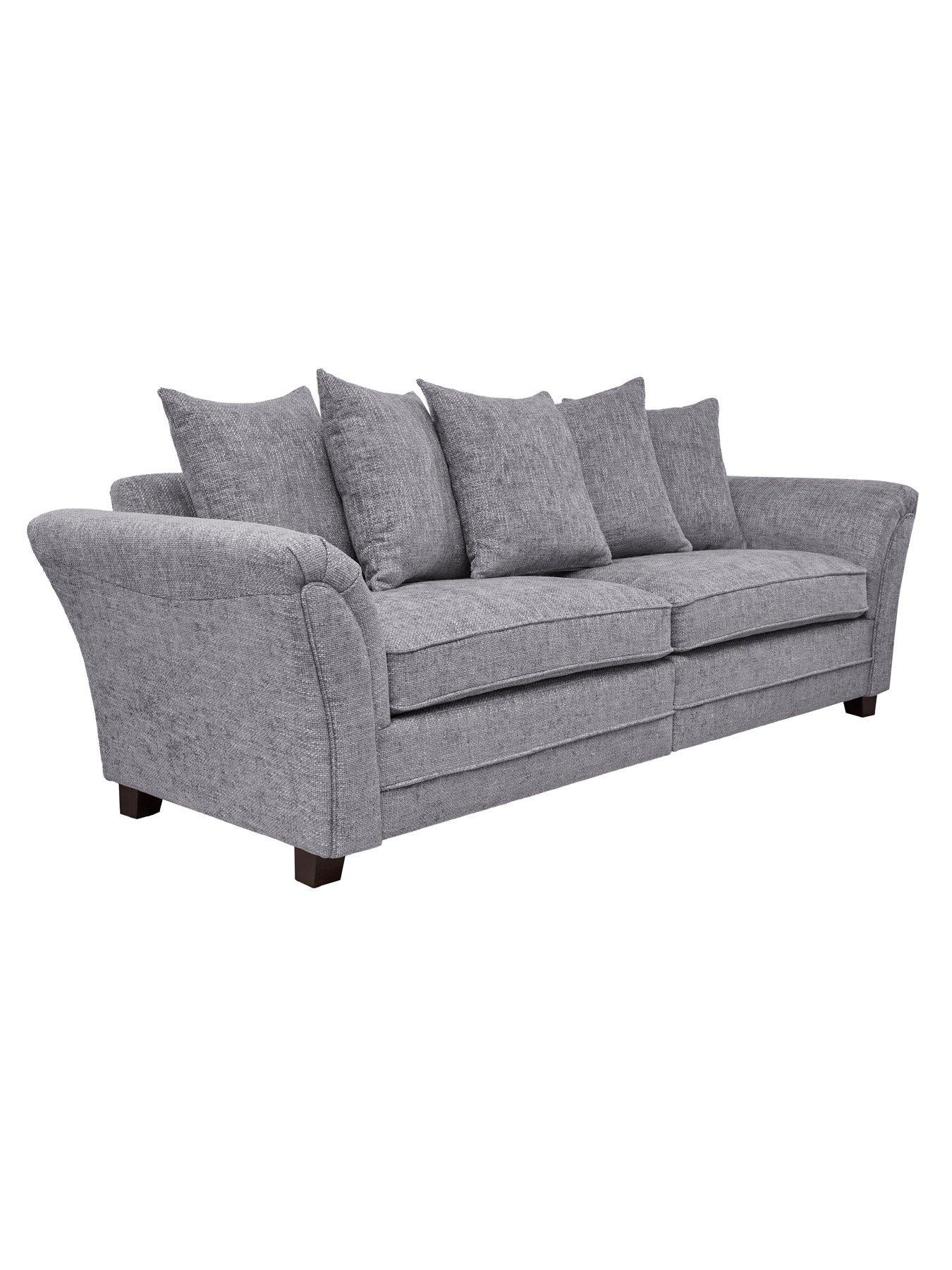Image 3 of 6 of The Very Collection Dury Chunky Weave 4 Seater Scatterback Sofa - Grey - FSC&reg; Certified