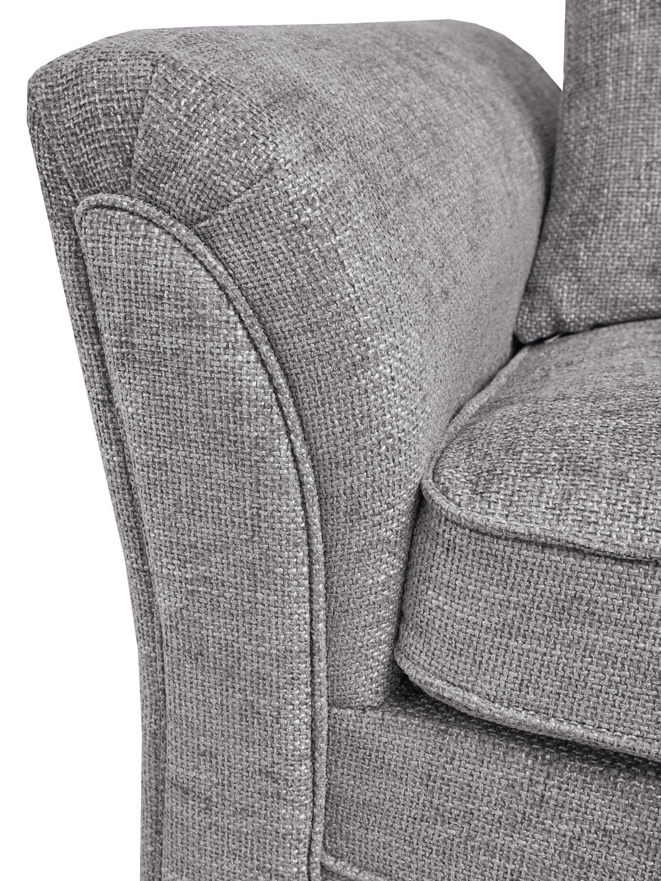 Image 4 of 6 of The Very Collection Dury Chunky Weave 4 Seater Scatterback Sofa - Grey - FSC&reg; Certified