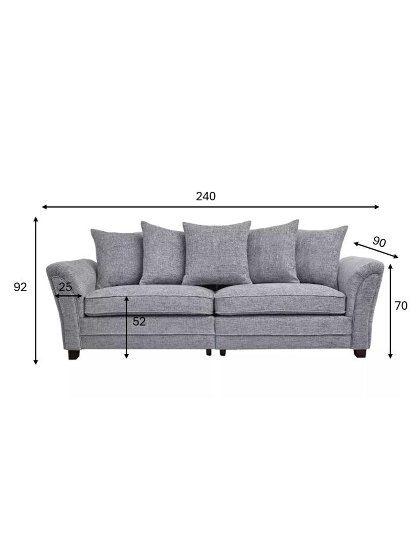 Image 5 of 6 of The Very Collection Dury Chunky Weave 4 Seater Scatterback Sofa - Grey - FSC&reg; Certified