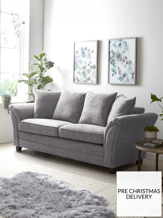 front image of dury-chunky-weave-3-seater-sofa-grey