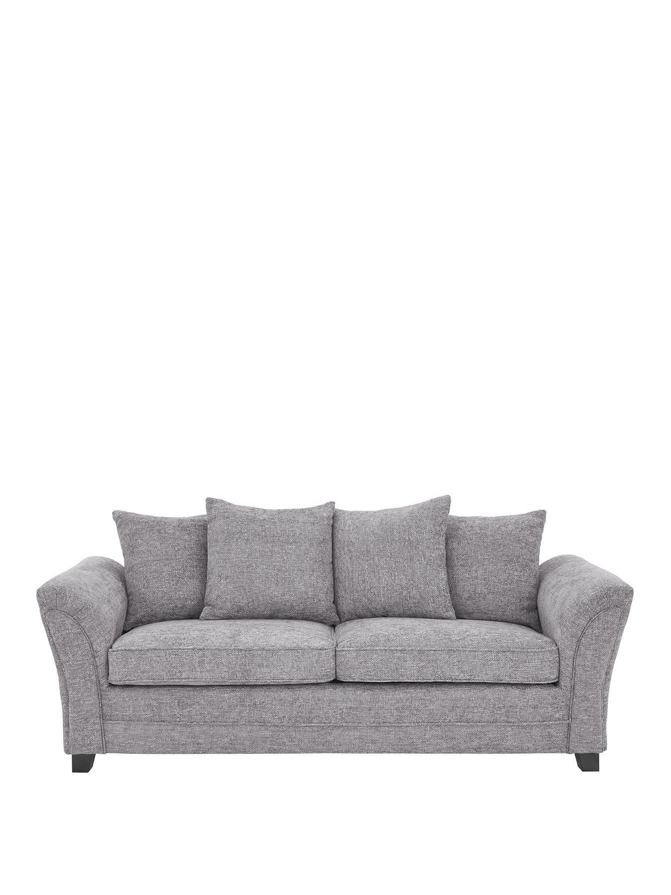 Image 2 of 6 of The Very Collection Dury Chunky Weave 3 Seater Scatterback Sofa - Grey - FSC&reg; Certified