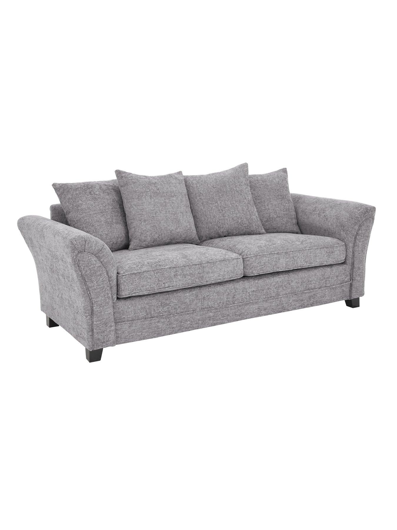Image 3 of 6 of The Very Collection Dury Chunky Weave 3 Seater Scatterback Sofa - Grey - FSC&reg; Certified