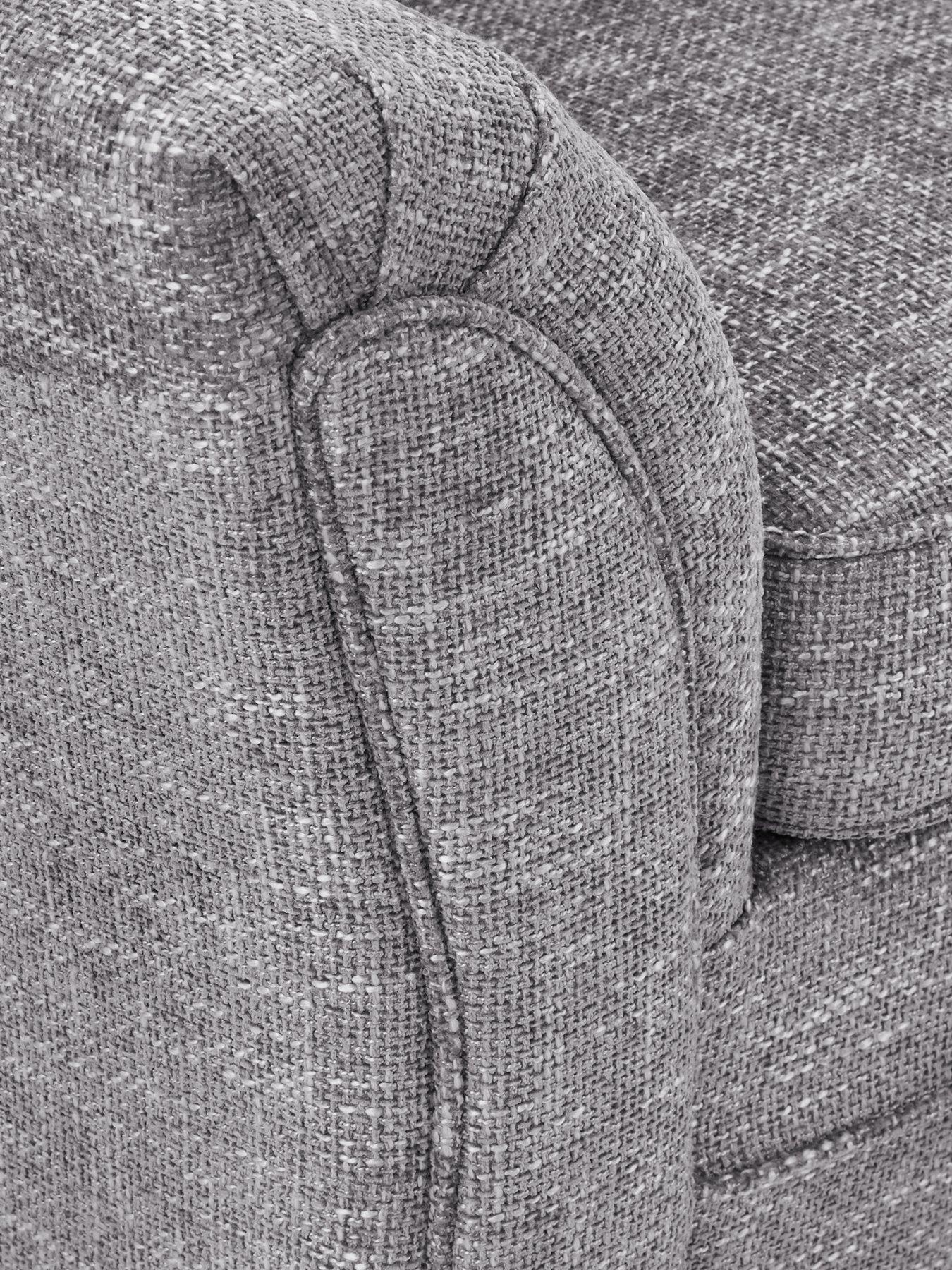 Image 4 of 6 of The Very Collection Dury Chunky Weave 3 Seater Scatterback Sofa - Grey - FSC&reg; Certified