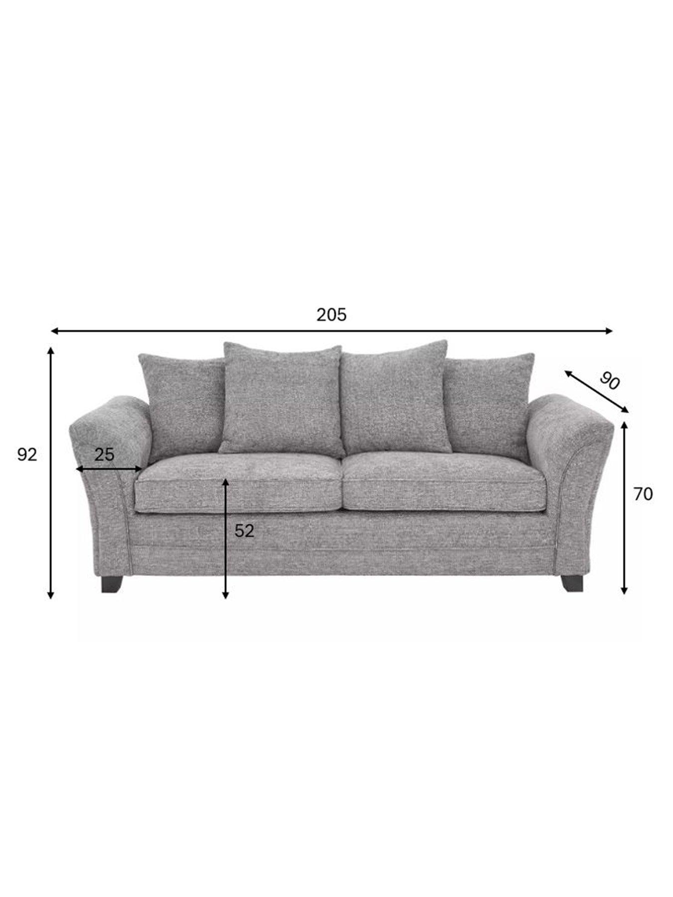 Image 5 of 6 of The Very Collection Dury Chunky Weave 3 Seater Scatterback Sofa - Grey - FSC&reg; Certified