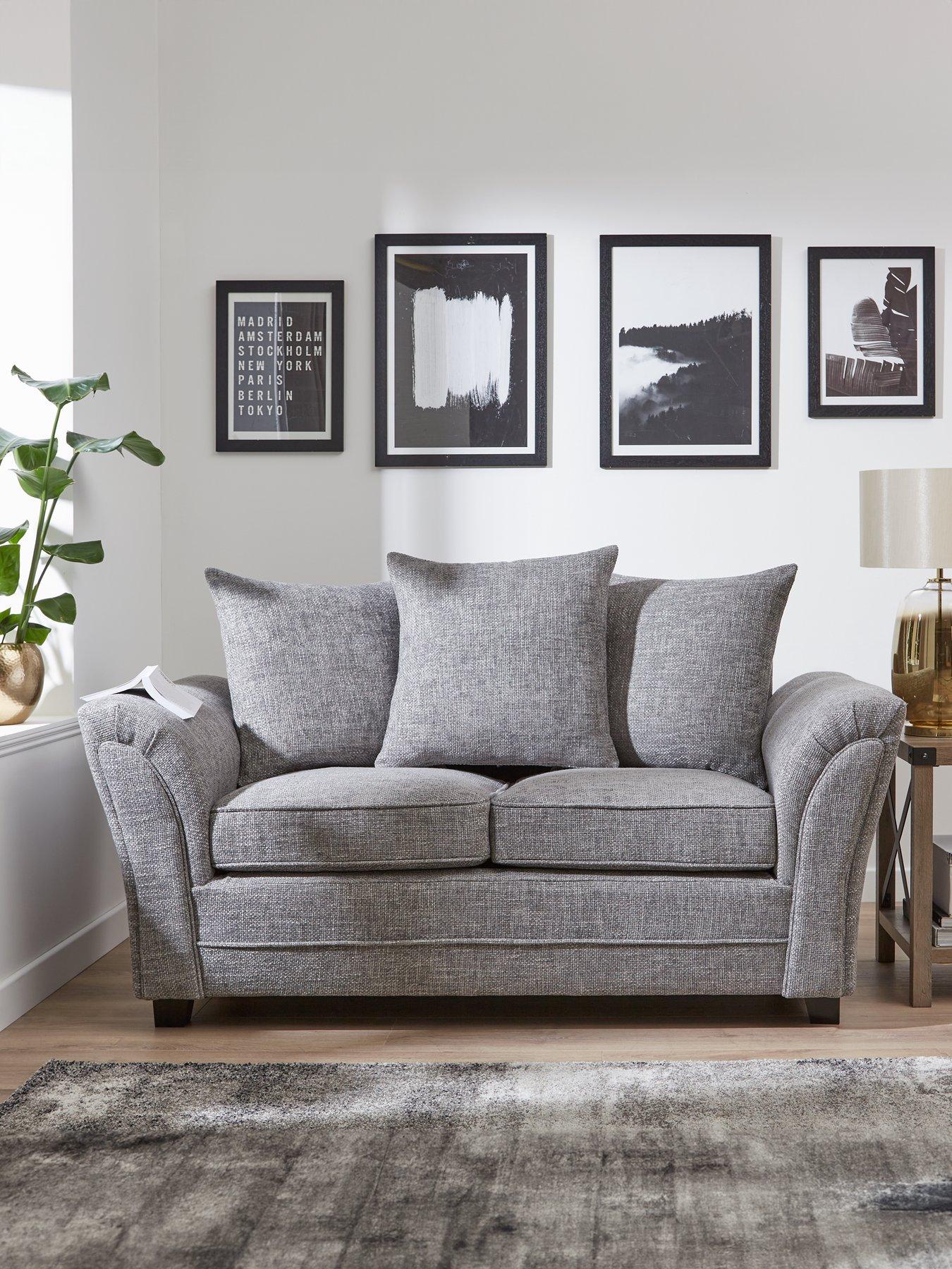 Image 1 of 6 of The Very Collection Dury Chunky Weave 2 Seater Scatterback Sofa - Grey - FSC&reg; Certified