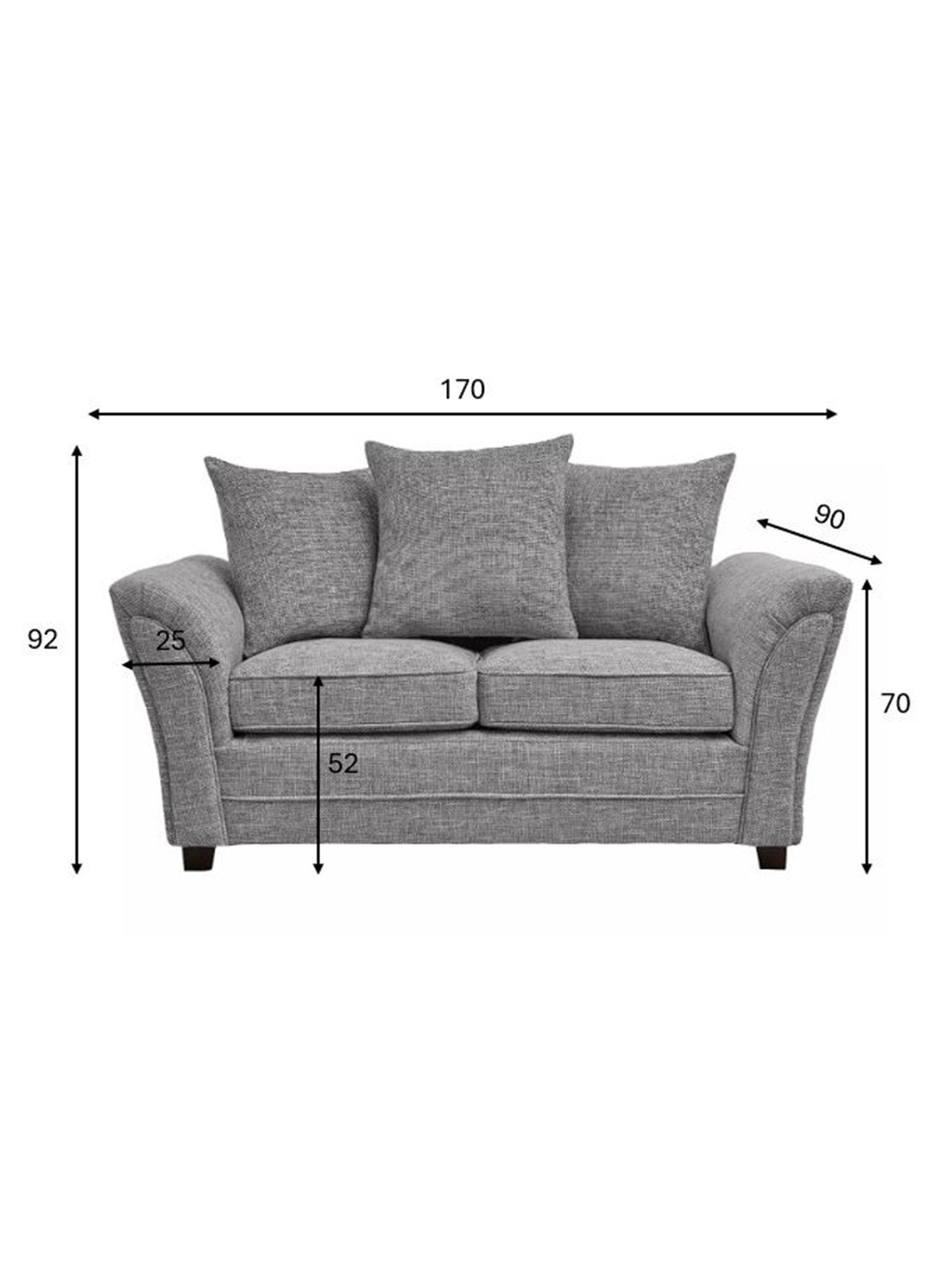 Image 5 of 6 of The Very Collection Dury Chunky Weave 2 Seater Scatterback Sofa - Grey - FSC&reg; Certified