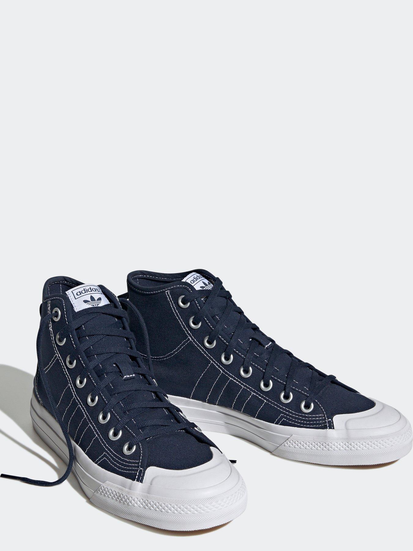 adidas Originals Nizza Hi Rf Trainers Navy littlewoods