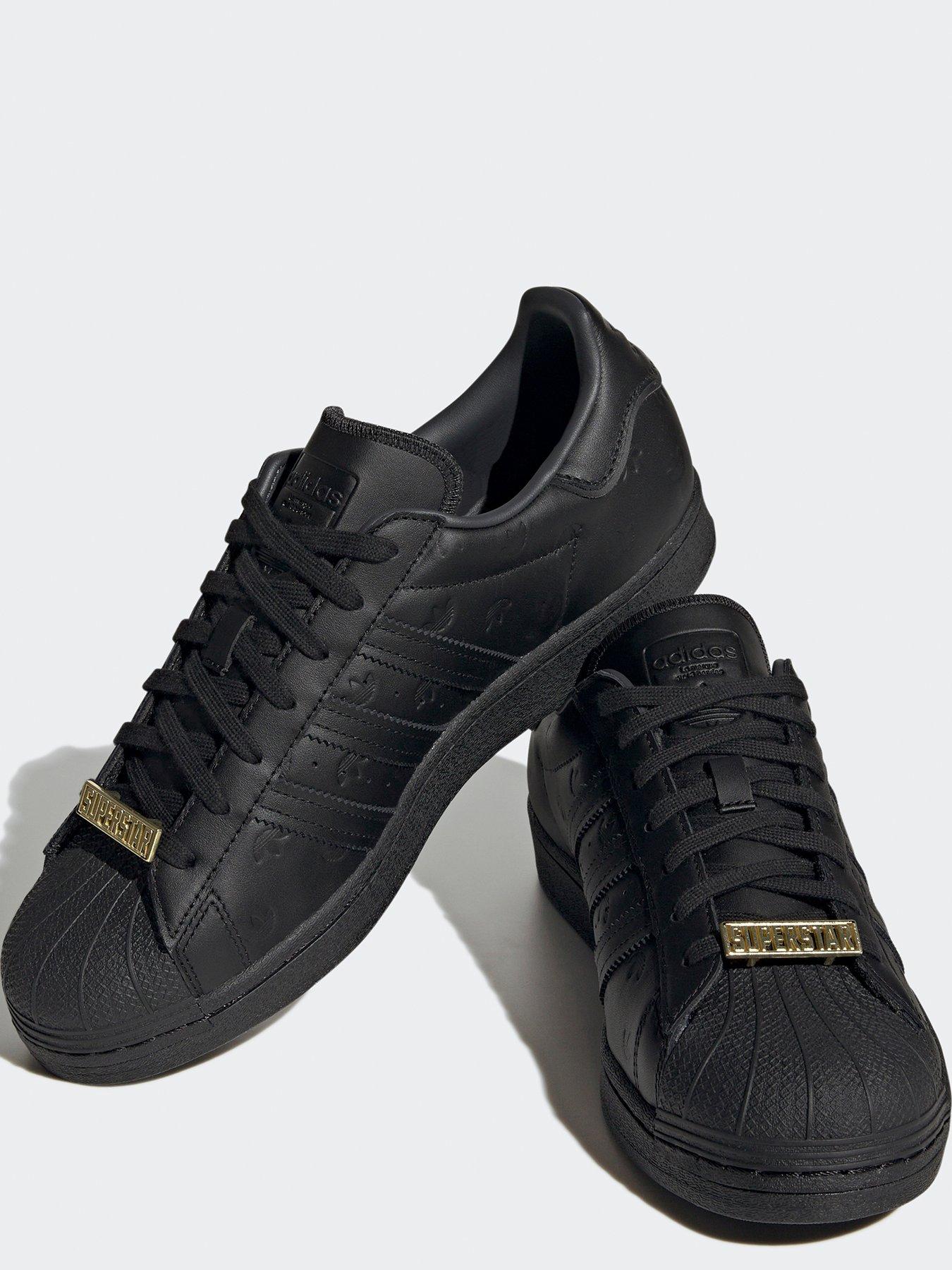 adidas originals superstar trainers black