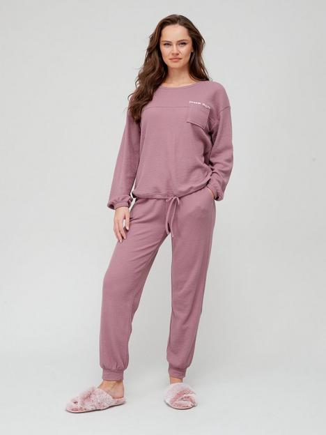 v-by-very-tie-waist-and-jogger-waffle-lounge-set-pink