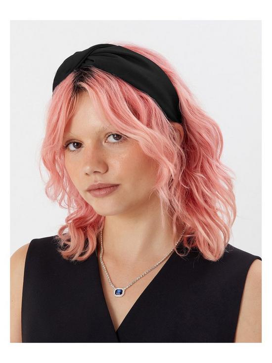 stillFront image of accessorize-wide-twist-satin-headband-black