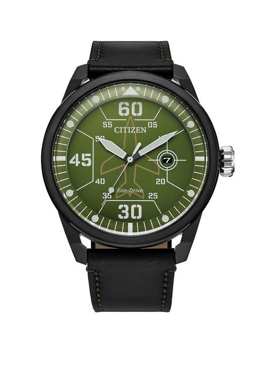 front image of citizen-gents-eco-drive-strap-watch