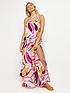  image of river-island-printed-maxi-trapeze-dress-pink