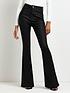  image of river-island-high-rise-coated-sculpt-flare-jeans-black