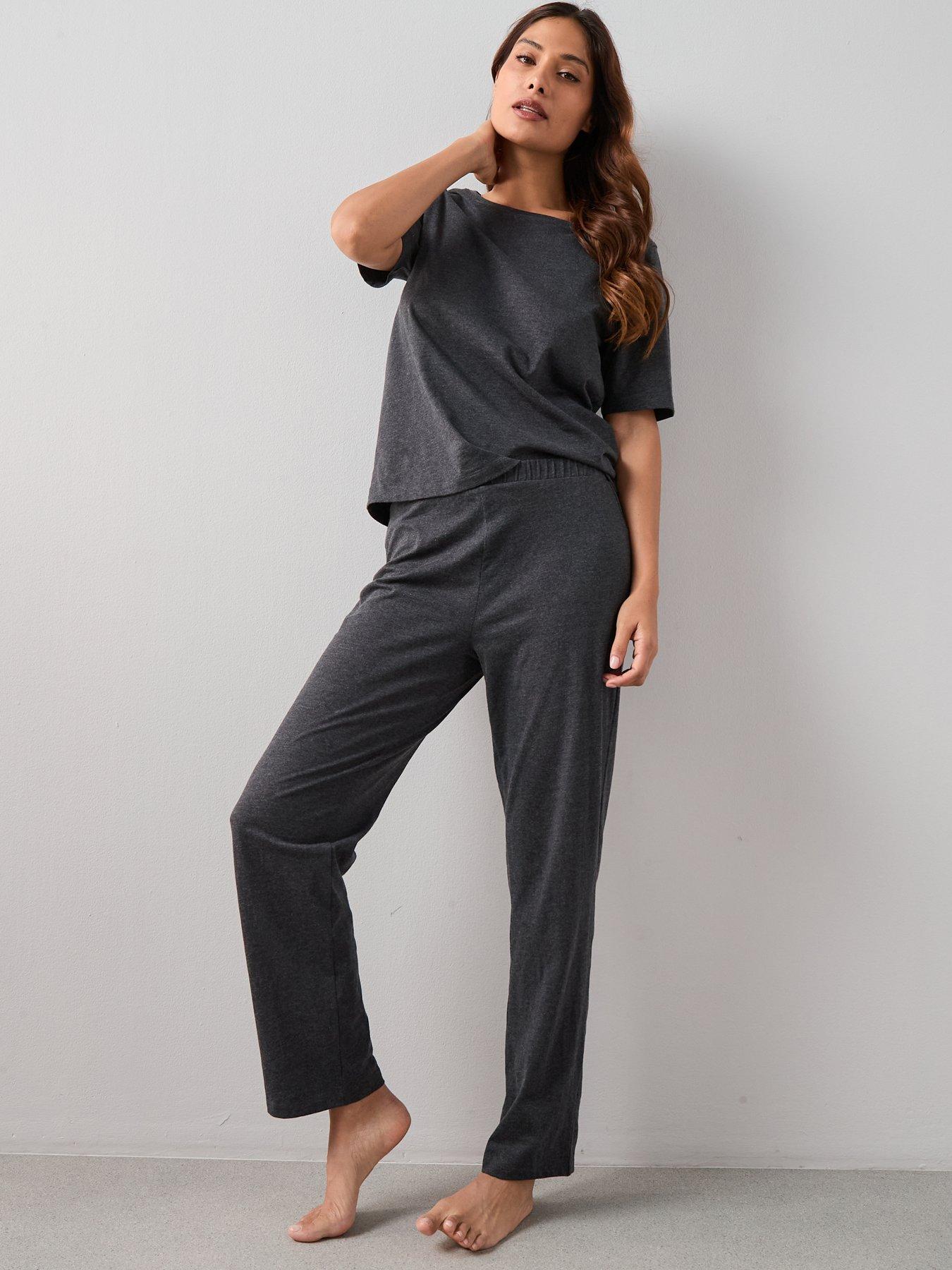 Image 3 of 6 of The Very Collection Pure Cotton Pyjama Set - Charcoal