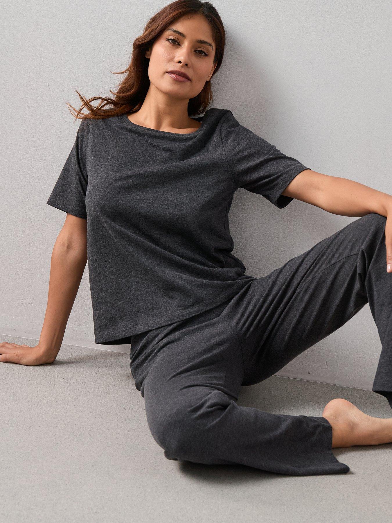 Image 4 of 6 of The Very Collection Pure Cotton Pyjama Set - Charcoal