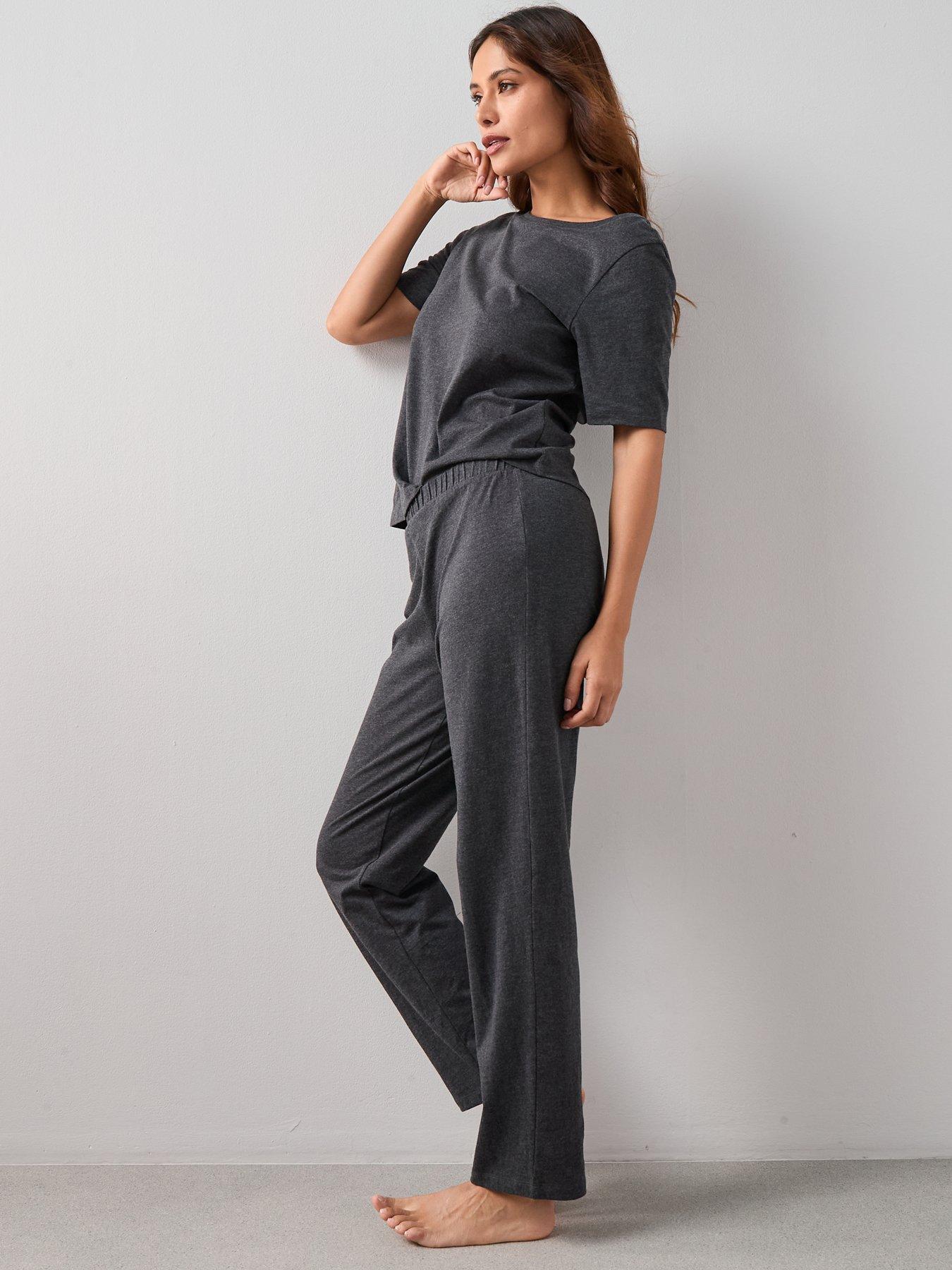 Image 5 of 6 of The Very Collection Pure Cotton Pyjama Set - Charcoal