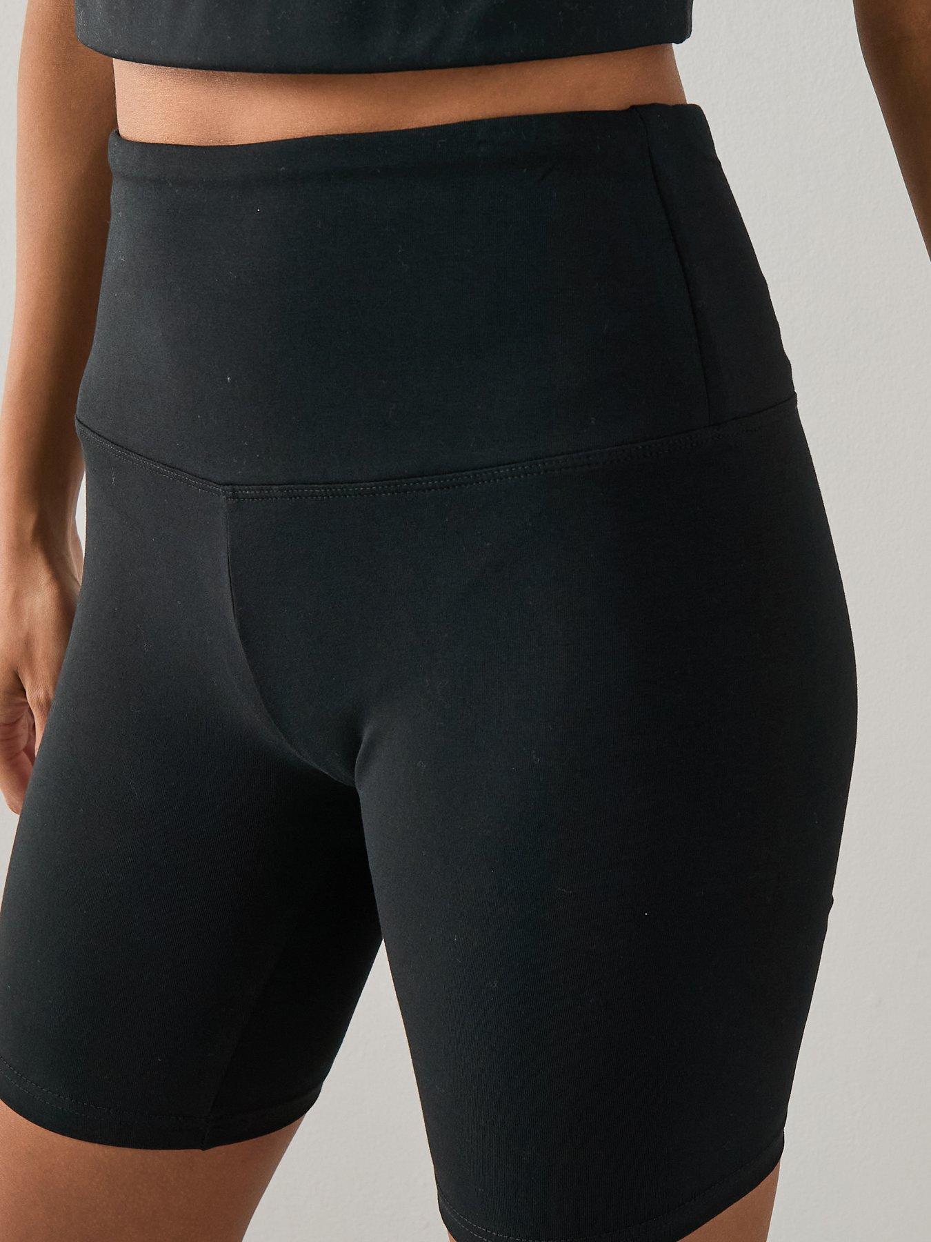 Image 4 of 7 of The Very Collection Womens Curve High Waist Stretch Cycling Shorts - Black